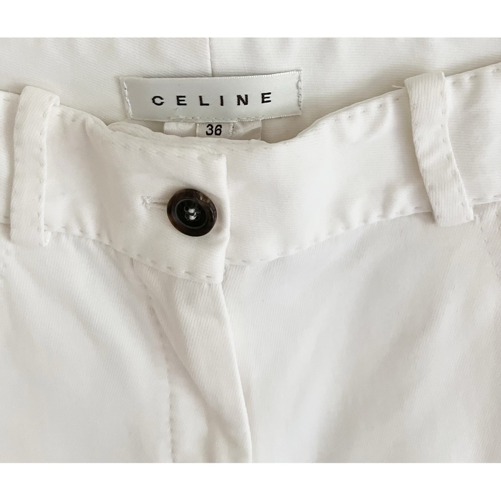 Celine cream color split leg hem cropped pants XS - Picture 4 of 13